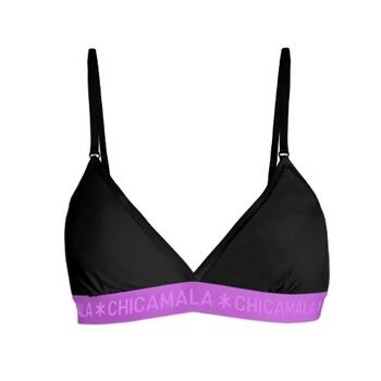 Chicamala Solid Black/Purple Non-padded bra