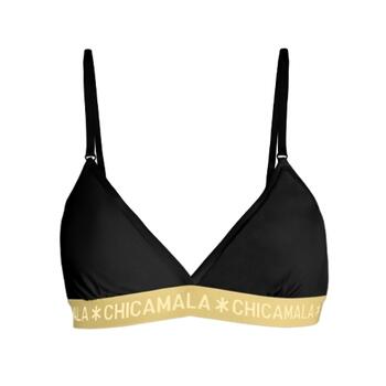 Chicamala Solid Black/Yellow Non-padded bra