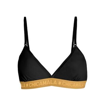 Chicamala Solid Black/Orange Non-padded bra