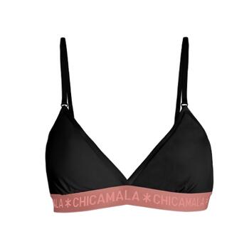 Chicamala Solid Black/Pink Non-padded bra