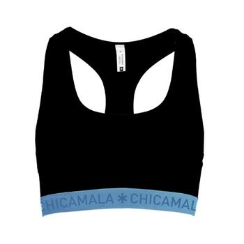 Chicamala Solid Black/Blue Non-padded bra