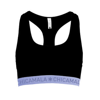 Chicamala Solid Black/Purple Non-padded bra