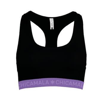 Chicamala Solid Black/Purple Non-padded bra