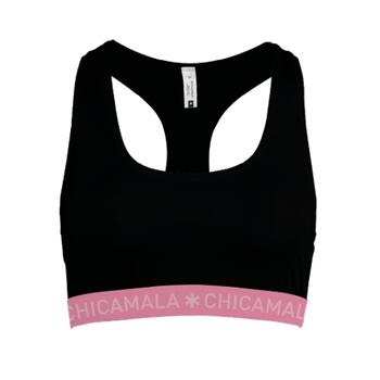 Chicamala Solid Black/Pink Non-padded bra