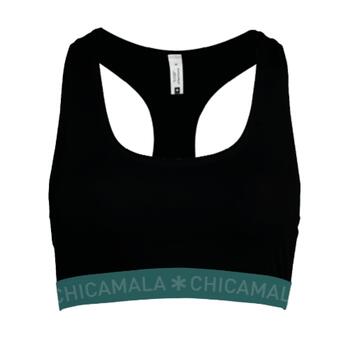 Chicamala Solid Black/Green Non-padded bra