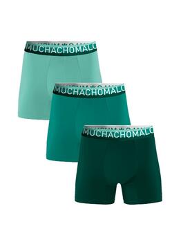 Muchachomalo Solid  Green Cotton Boxer Short