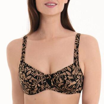 Rosa Faia Swimwear Sibel Black/Brown Soft-Cup Bikini Bra