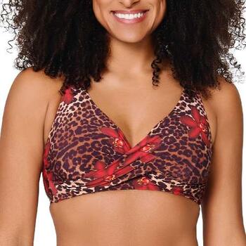 LingaDore Beach Leopard Flower Red Soft-Cup Bikini Bra