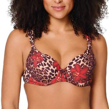 LingaDore Beach Leopard Flower Red Padded Bikini Bra