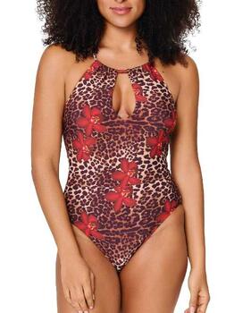 LingaDore Beach Leopard Flower Red Bathingsuit