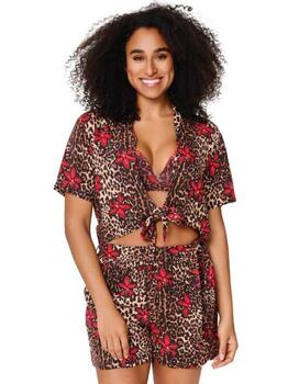 LingaDore Beach Leopard Flower Red Beachwear
