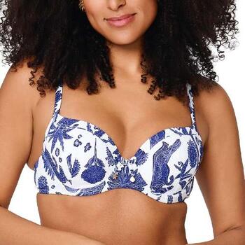LingaDore Beach Under The Greek Sun Blue/White Padded Bikini Bra