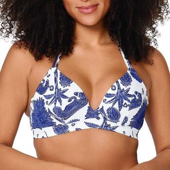 LingaDore Beach Under The Greek Sun Blue/White Padded Bikini Bra