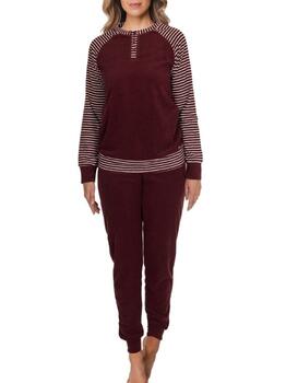 Pastunette Dames Dark Red Pajama