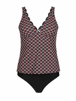 Mila Fancy Edge Black/Print Tankini Set