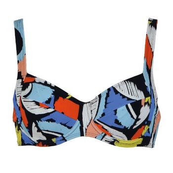 Naturana Badmode Dames Black/Multicolor Soft-Cup Bikini Bra