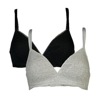 My Basic by After Eden Comfy Black/Grey Wireless Bra