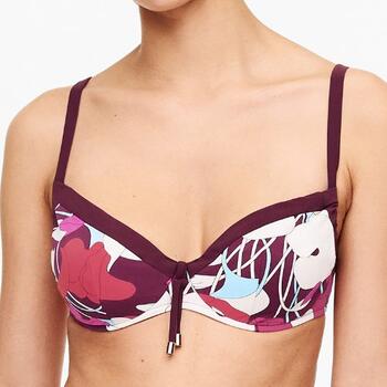 Chantelle Swimwear Flowers Purple/Print Soft-Cup Bikini Bra