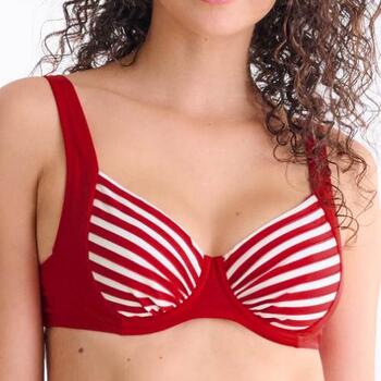 Lisca Swimwear Bondi Beach Red/White Soft-Cup Bikini Bra