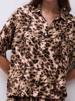 Femilet Nightwear Layla Brown/Print Sleep Shirt