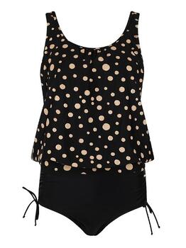 Mila Golden Dots Black Tankini Set
