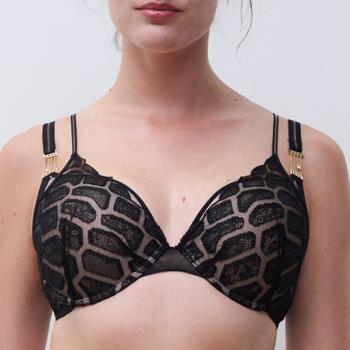 Chantelle Reptilia Black Push Up bra
