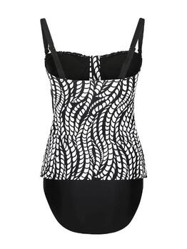 Mila Ocean Waves Black/White Tankini Set