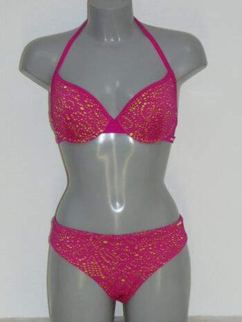 SAPPH BEACH BONAIRE Fuchsia/Green Bikini Top 