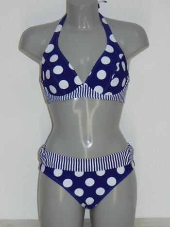 NICKEY NOBEL DOTS & STRIPE Blue Soft cup Bikinitop + Brief