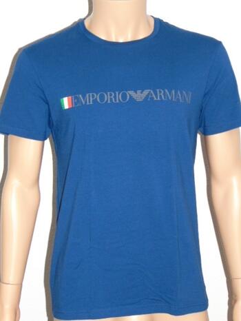 ARMANI T-shirt EA print Cobalt ronde hals 