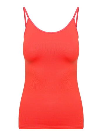 RJ PURE COLOR Micro Dames Spaghetti Top Coral