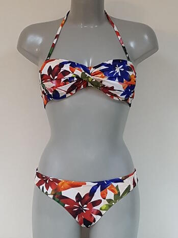 BOMAIN TROPICAL Flower Print Halter Bikini