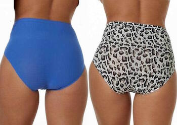 AFTER EDEN BASICS UNLIMITED Blue/Leopard High Waist Slip