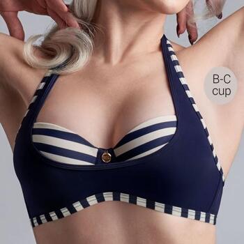 MARLIES DEKKERS MARINIERE Blue And Ivory Bikini top