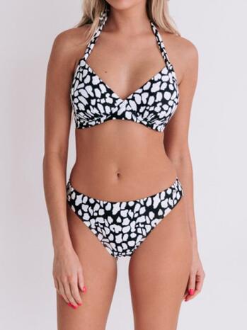 Bomain Tasmanie Black/Print Halter Bikini