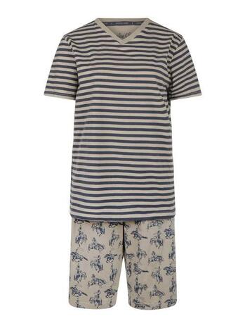 CHARLIE CHOE RODEO Zand/Blue Heren pyjama shirt