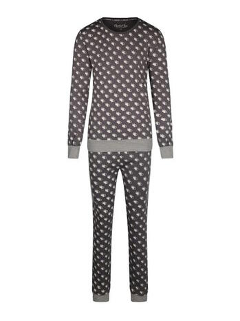 Charlie Choe Heren Pyjama Lounge Set Donkergrijs Husky