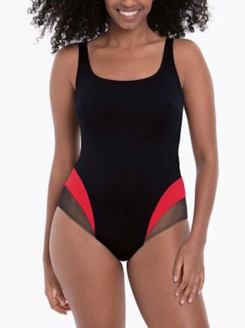 ROSA FAIA BEACH ELINA Black/Red Badpak