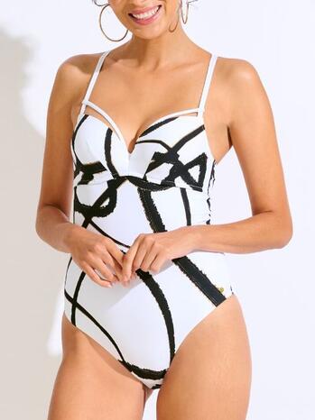 Lisca Swimwear Honolulu Padded Badpak Met Beugel Honolulu White