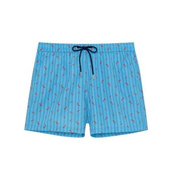HOM Swimwear Espelette Beach Boxer Turquoise Print
