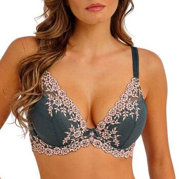 Wacoal Embrace Lace Dark Slate/cloud Pink Plunge Underwire Bra
