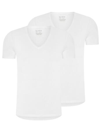 RJ Bodywear Men Good Life Madrid Shirt met V-hals White
