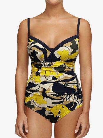 Chantelle Badmode Flowers Covering underwired swimsuit (adjustable) Blue flowers