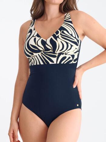 Lisca Swimwear Gold Coast Beugelloos Corrigerend Badpak Classy Blue