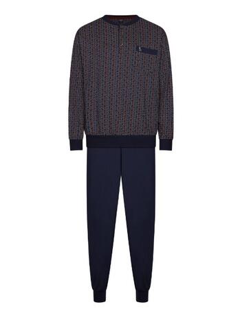 Robson Heren Pyjama with buttons Dark Blue