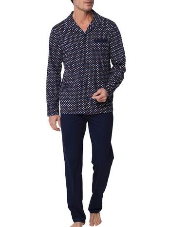 Pastunette Heren Pyjama full button Dark Blue