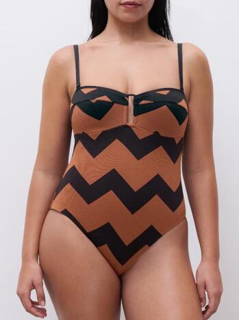 Chantelle Badmode Totem Wirefree bandeau spacer swimsuit Hypnotic Earth