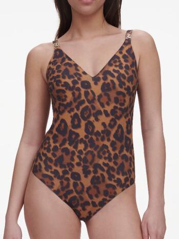Chantelle Badmode Sauvage Wirefree triangle spacer swimsuit Wild Leopard