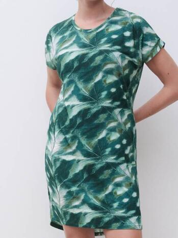 Femilet Nachtmode Yara Big shirt long sleeves Gradient Leaves