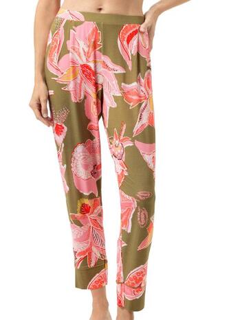 Mey Nachtmode Flower Whirl pants ankle cut golden fern